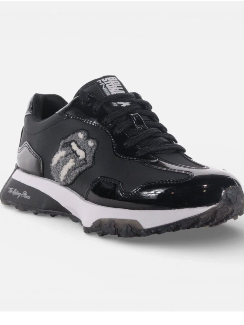 NEW Skechers x Rolling Stones Upper Cut Neo Jogger - RS Lick Black Sneaker 10